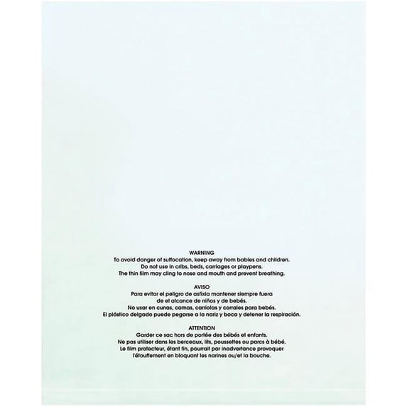 Box Partners PBM18241100 18 x 24 in. - 1 Mil Flat Suffocation Warning Poly Bags, Clear - Pack of 100