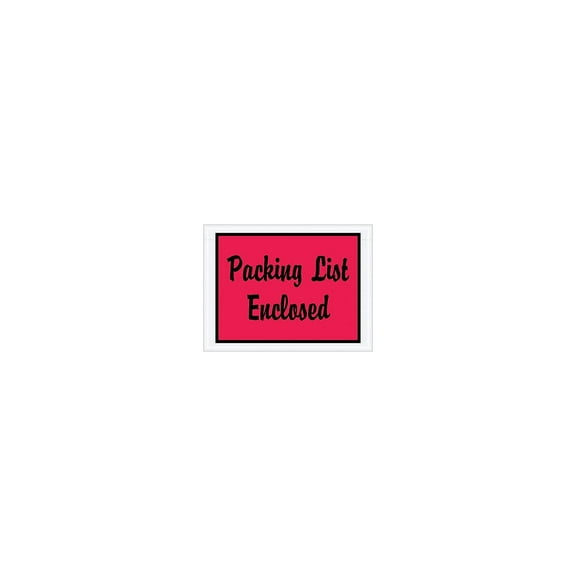 Box Partners "Packing List Enclosed" Envelopes 4 1/2" x 6" Red 1000/Case PL487
