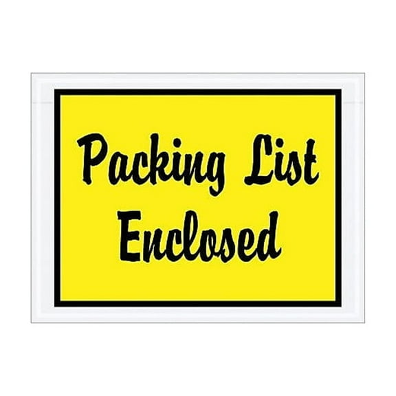 Box Partners "Packing List Enclosed" Envelopes 4 1/2" x 6" Yellow 1000/Case PL486
