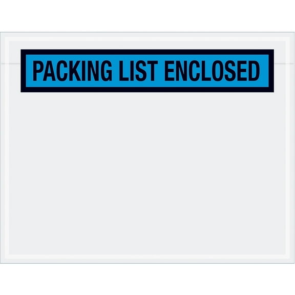 Box Partners "Packing List Enclosed" Envelopes 7" x 5 1/2" Blue 1000/Case PL458