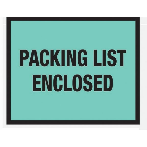 Box Partners "Packing List Enclosed" Envelopes 7" x 5 1/2" Green 1000/Case PL408