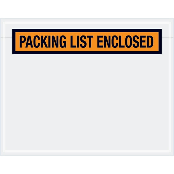 Box Partners "Packing List Enclosed" Envelopes 7" x 5 1/2" Orange 1000/Case PL19
