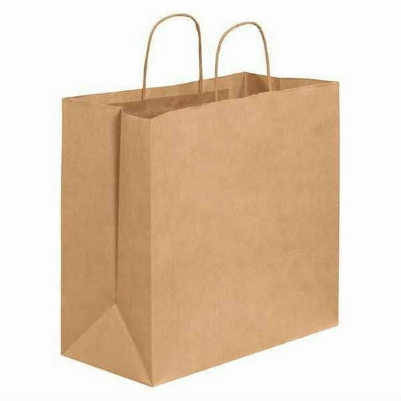 Box Partners Paper Shopping Bags 13" x 7" x 13" Kraft 250/Case BGS114K