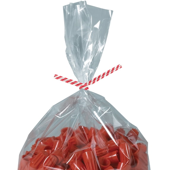 Partners Brand Paper Twist Ties, 5/32" x 4", Red Stripe, Case Of 2,000