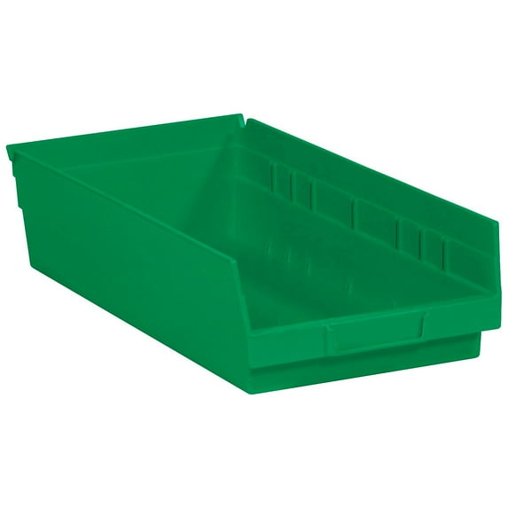 Box Partners Plastic Shelf Bin Boxes 17 7/8" x 8 3/8" x 4" Green 10/Case BINPS113G