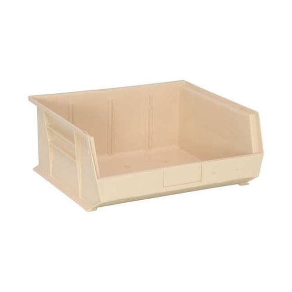 Hang & Stack Storage Bin, Polypropylene, Ivory, 7 in H, 16 1/2 in W, 14 3/4 in L