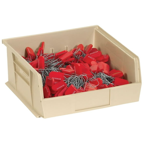 Box Partners Plastic Stack & Hang Bin Boxes 9 1/4" x 6" x 5" Ivory 12/Case BINP0965V