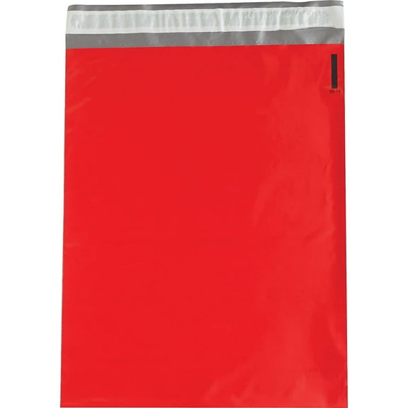 Box Partners Poly Mailers 12" x 15 1/2" Red 100/Case CPM1215R