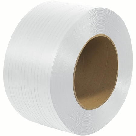 Box Partners Polypropylene Strapping Machine Grade Embossed 9" x 8" Core 3/8" x 12900' W PS3822