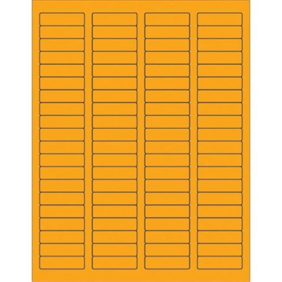 Box Partners Rectangle Laser Labels 1 3/4" x 1/2" Fluorescent Orange 8000/Case LL170OR