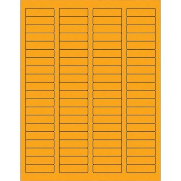 Box Partners Rectangle Laser Labels 1 3/4" x 1/2" Fluorescent Orange 8000/Case LL170OR
