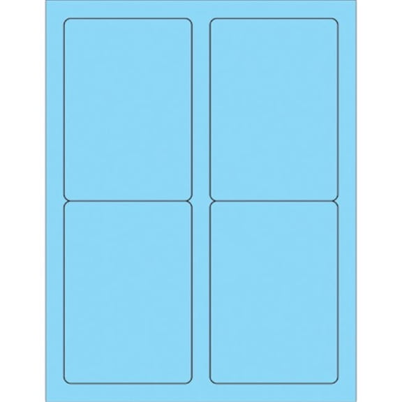 Box Partners Rectangle Laser Labels 3 1/2" x 5" Pastel Blue 400/Case LL176BE