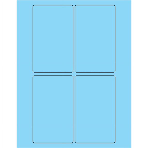 Office Depot® Brand Labels, LL175BE, Rectangle, 3" x 5", Pastel Blue, Case Of 400
