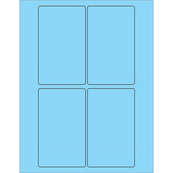 Office Depot® Brand Labels, LL175BE, Rectangle, 3" x 5", Pastel Blue, Case Of 400