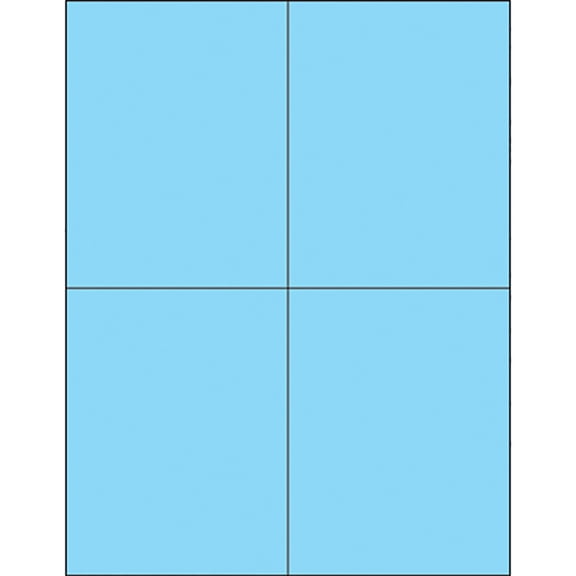 Box Partners Rectangle Laser Labels 4 1/4" x 5 1/2" Pastel Blue 400/Case LL183BE