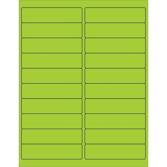 Box Partners Rectangle Laser Labels 4" x 1" Fluorescent Green 2000/Case LL177GN