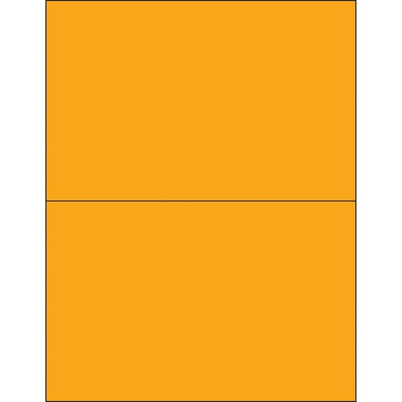 Box Partners Rectangle Laser Labels 8 1/2" x 5 1/2" Fluorescent Orange 200/Case LL184OR