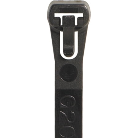 Box Partners Releasable Cable Ties 50# 8" Black 1000 /Case CTR85B
