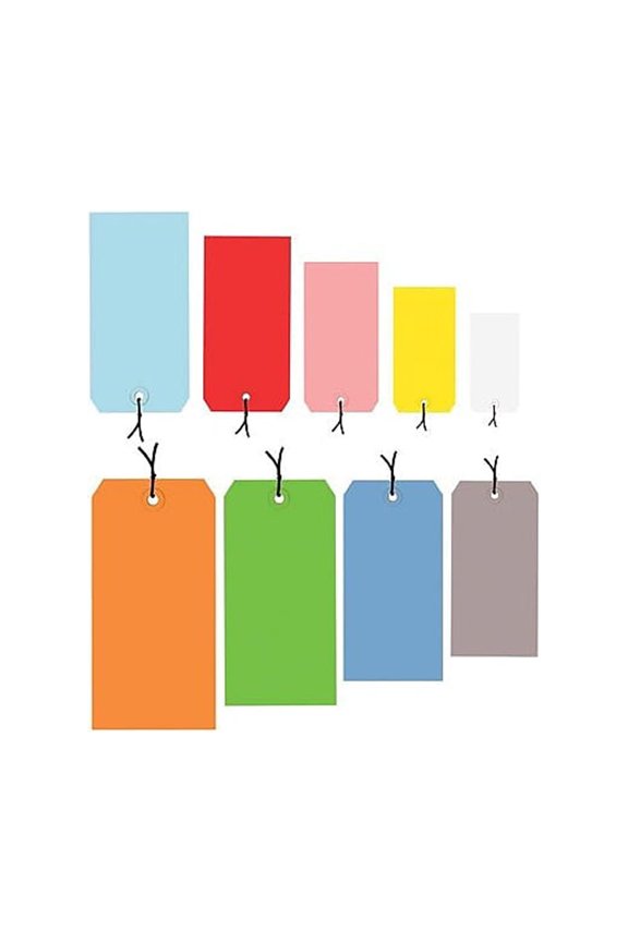 Shipping Tags Pre-Strung 13 Pt. 2 3/4" x 1 3/8" Red 1000/Case G11012E