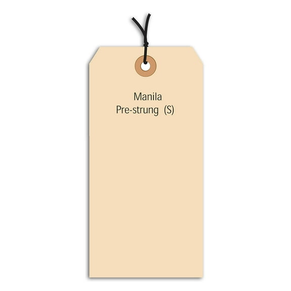 Box Partners Shipping Tags Pre-Strung 13 Pt. 4 3/4" x 2 3/8" Manila 1000/Case G10052