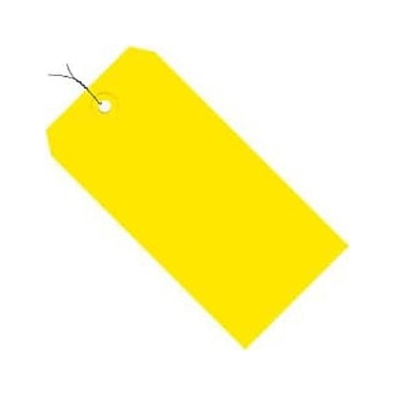 Box Partners Shipping Tags Pre-Wired 13 Pt. 3 3/4" x 1 7/8" Yellow 1000/Case G11033C