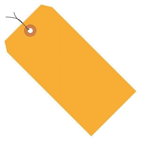 Box Partners Shipping Tags Pre-Wired 13 Pt. 5 1/4" x 2 5/8" Fluorescent Orange 1000/Case G12063D