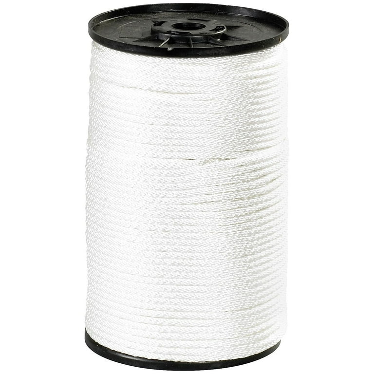 Solid Braided Nylon Rope - 1/4, White