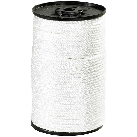 Box Partners Solid Braided Nylon Rope 1/4" 1 150 lb White 500'/Case TWR119