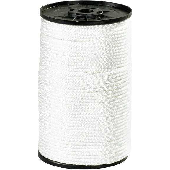 Box Partners Solid Braided Nylon Rope 1/8" 320 lb White 500'/Case TWR116