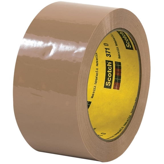 Box Partners T901371T 2 in. x 55 yds. Tan 3M- 371 Carton Sealing Tape
