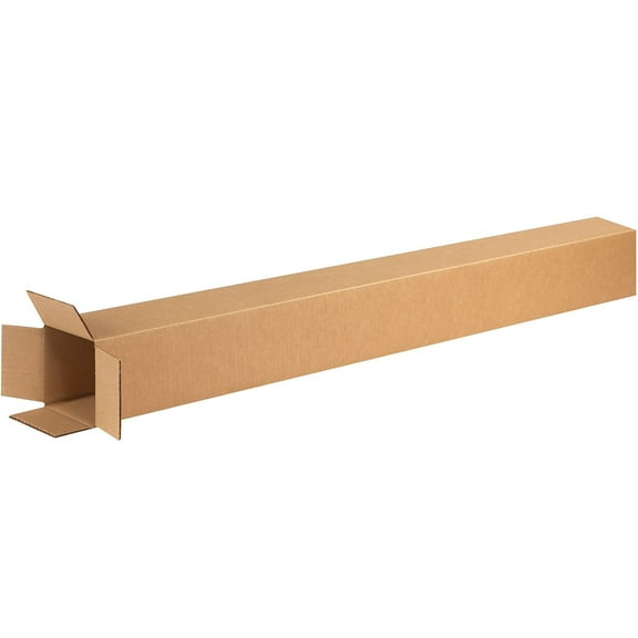 Box Partners Tall Corrugated Boxes 4" x 4" x 74" Kraft 10/Bundle 4474