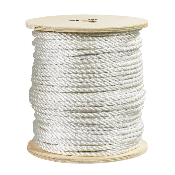 Box Partners Twisted Polyester Rope 3/8" 2 900 lb White 600'/Case TWR137