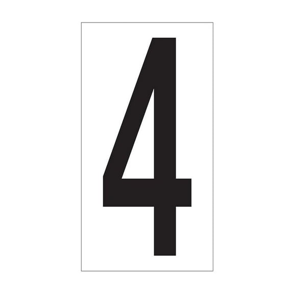 Box Partners Vinyl Warehouse Number Labels "4" 3 1/2" Black/White 50/Case DL9304
