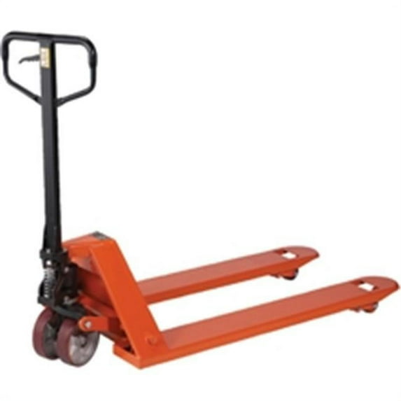 Box Partners WS2050 48 x 27 in. Deluxe Heavy-Duty Pallet Truck, Orange