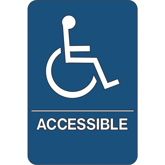 Box Partners "Wheelchair Accessible" ADA Compliant Plastic Sign 9x6" 1/Each SN100