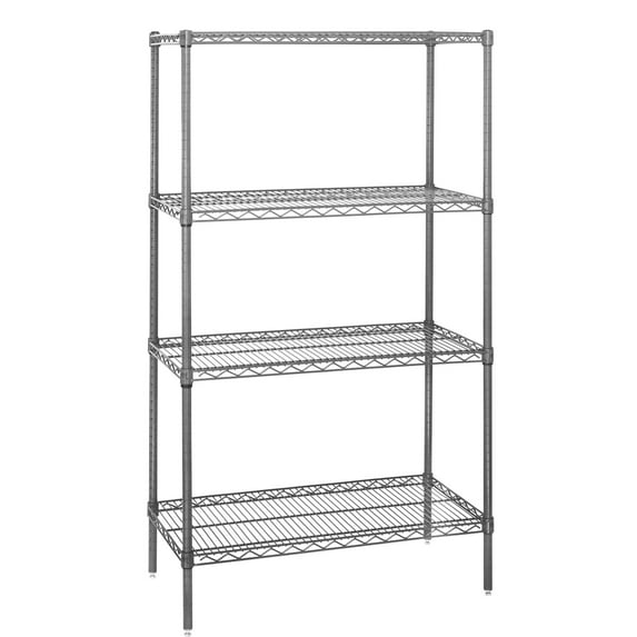 Box Partners Wire Shelving Add-On Unit,4 Shelf,36x18x74,Chrome - BXP WS361874