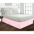 thumbnail image 1 of Box Pleated Full Bed Skirt - 18" Inch Tailored Drop - Easy Fit for Full Size (54" x 75") Beds - 100% Egyptian Cotton Soft Sheen & 400TC Bed Frame Cover with Corner Pleats - Pink Solid., 1 of 4