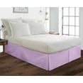 thumbnail image 1 of Box Pleated Full Bed Skirt - 30" Inch Tailored Drop - Easy Fit for Full Size (54" x 75") Beds - 100% Egyptian Cotton Soft Sheen & 400TC Bed Frame Cover with Corner Pleats - Lavender Solid., 1 of 5