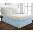 thumbnail image 1 of Box Pleated King Bed Skirt - 15" Inch Tailored Drop - Easy Fit for King Size (78" x 80") Beds - 100% Egyptian Cotton Soft Sheen & 400TC Bed Frame Cover with Corner Pleats - Light Blue Solid., 1 of 5