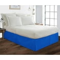thumbnail image 1 of Box Pleated King-XL Bed Skirt - 10" Inch Tailored Drop - Easy Fit for King-XL Size (78" x 84") Beds - 100% Egyptian Cotton Soft Sheen & 400TC Bed Frame Cover with Corner Pleats - Royal Blue Solid., 1 of 5