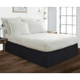 thumbnail image 1 of Box Pleated King-XL Bed Skirt - 12" Inch Tailored Drop - Easy Fit for King-XL Size (78" x 84") Beds - 100% Egyptian Cotton Soft Sheen & 400TC Bed Frame Cover with Corner Pleats - Black Solid., 1 of 5