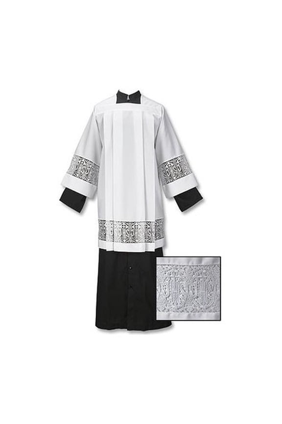 Box Pleated Lace Surplice (Large (Back Length 41'') (Sleeve Length 29'') (Height 6ft-6ft3))