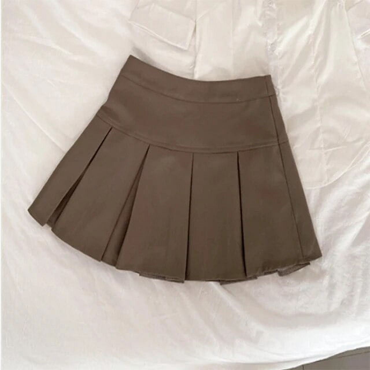 Box Pleated Mini Skirt for Women Teengirl High Waist Short