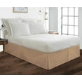 thumbnail image 1 of Box Pleated RV King Bed Skirt - 15" Inch Tailored Drop - Easy Fit for RV King Size (72" x 80") Beds - 100% Egyptian Cotton Soft Sheen & 400TC Bed Frame Cover with Corner Pleats - Taupe Solid., 1 of 5