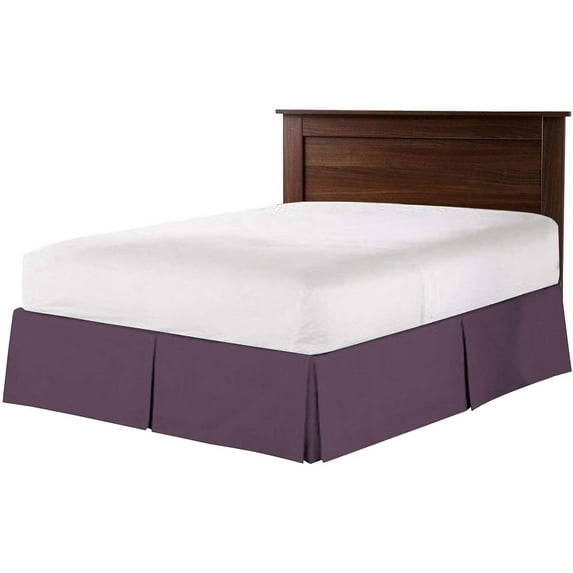 Box Pleated Split Corner Bed Skirt 15" Inch Drop,800 Thread Count 100% Egyptian Cotton Wrinkle and Fade Resistant Bed Skirt - California King Size (72" x 84") Inch Plum Solid