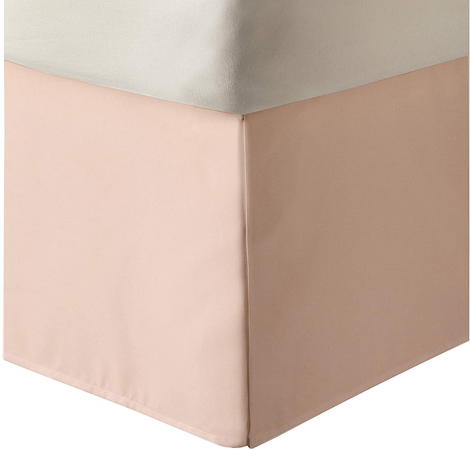 Box Pleated Split Corner Bed Skirt 15" Inch Drop,800 Thread Count 100% Egyptian Cotton Wrinkle and Fade Resistant Bed Skirt - King Size (78" x 80") Inch Blush Solid