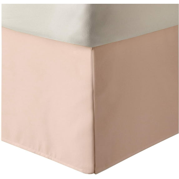 Box Pleated Split Corner Bed Skirt 15" Inch Drop,800 Thread Count 100% Egyptian Cotton Wrinkle and Fade Resistant Bed Skirt - King Size (78" x 80") Inch Blush Solid