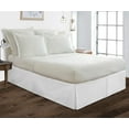 thumbnail image 1 of Box Pleated Split Corner Bed Skirt 15" Inch Drop,800 Thread Count 100% Egyptian Cotton Wrinkle and Fade Resistant Bed Skirt - Twin Size (39" x 75") Inch White Stripe, 1 of 6