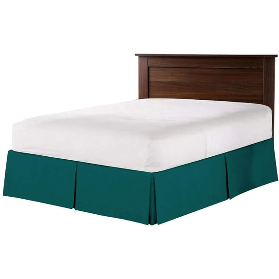 Box Pleated Split Corner Bed Skirt 21" Inch Drop,800 Thread Count 100% Egyptian Cotton Wrinkle and Fade Resistant Bed Skirt - King Size (78" x 80") Inch Teal Solid