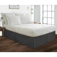 thumbnail image 1 of Box Pleated Twin Bed Skirt - 22" Inch Tailored Drop - Easy Fit for Twin Size (39" x 75") Beds - 100% Egyptian Cotton Soft Sheen & 400TC Bed Frame Cover with Corner Pleats - Dark Grey Solid., 1 of 5